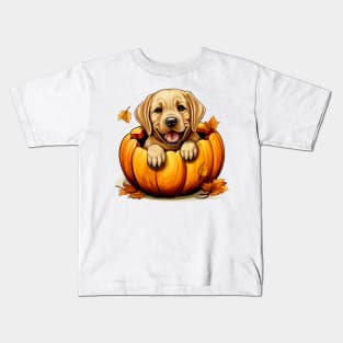 Labrador Retriever Dog inside Pumpkin #3 Kids T-Shirt